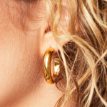 Smooth Hoops Earrings - Gold