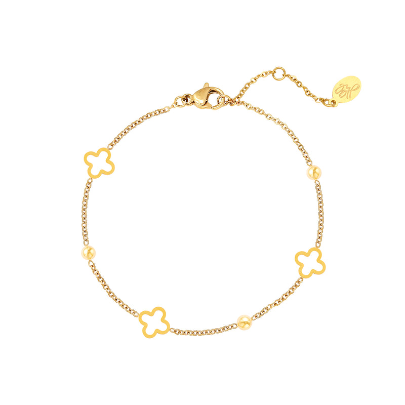 Gold Open Clovers Bracelet
