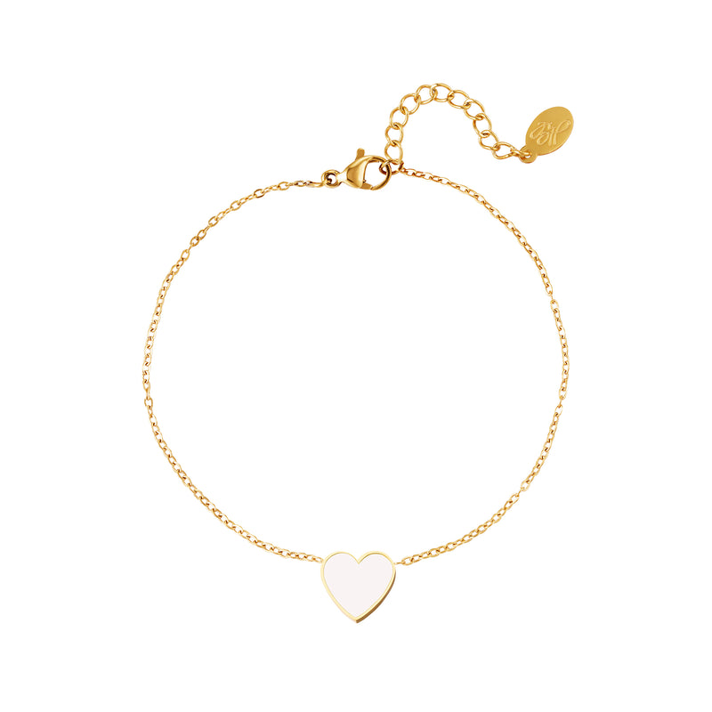 White Love Bracelet - Gold