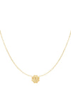 Flower Heart Necklace - Gold