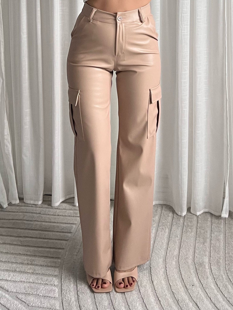 Leather Pants Kim - Beige