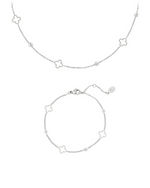 Clover Set (Neckless & Bracelet) - Silver