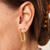 Rectangle Dot Earrings - Gold
