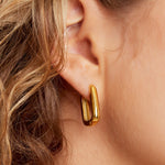 Smooth Rectangle Earrings Small - Gold