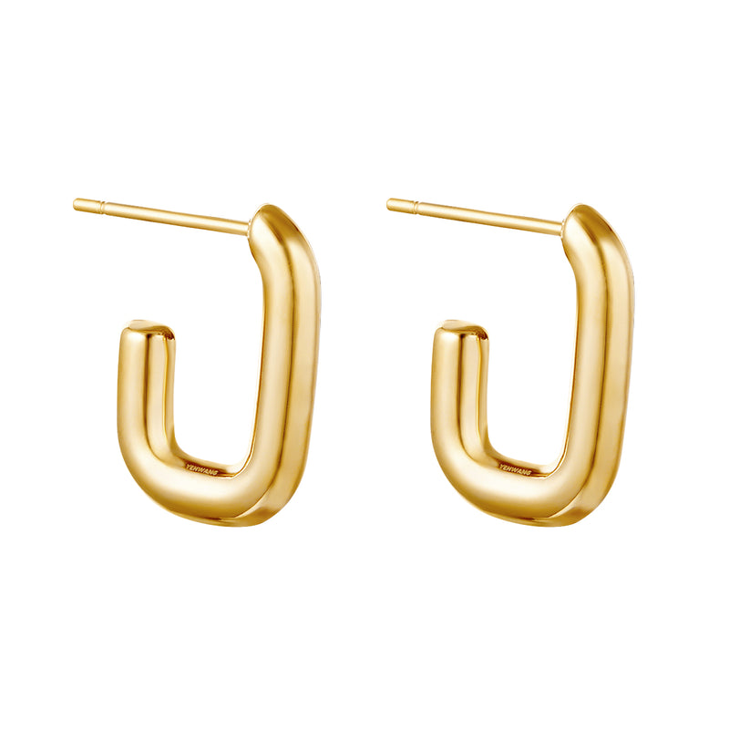 Shimmer Rectangle Earrings - Gold