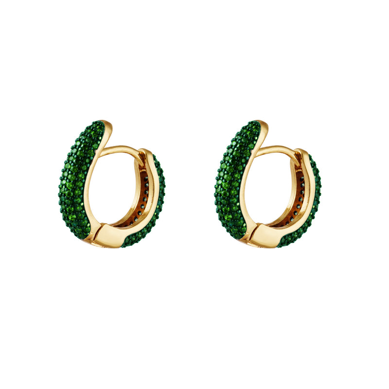 Green Fortune Earrings  - Gold