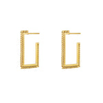 Rectangle Braces Earrings - Gold
