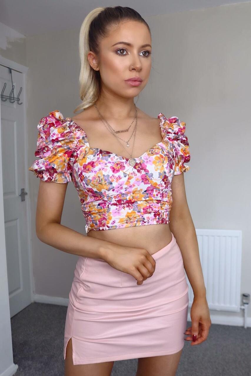 Leather Mini Skirt Yara - Pink