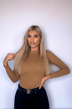 Knit Bodysuit Jenna - Camel