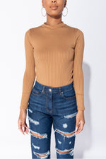 Knit Bodysuit Jenna - Camel