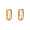 Woven Rectangle Earrings Big - Gold