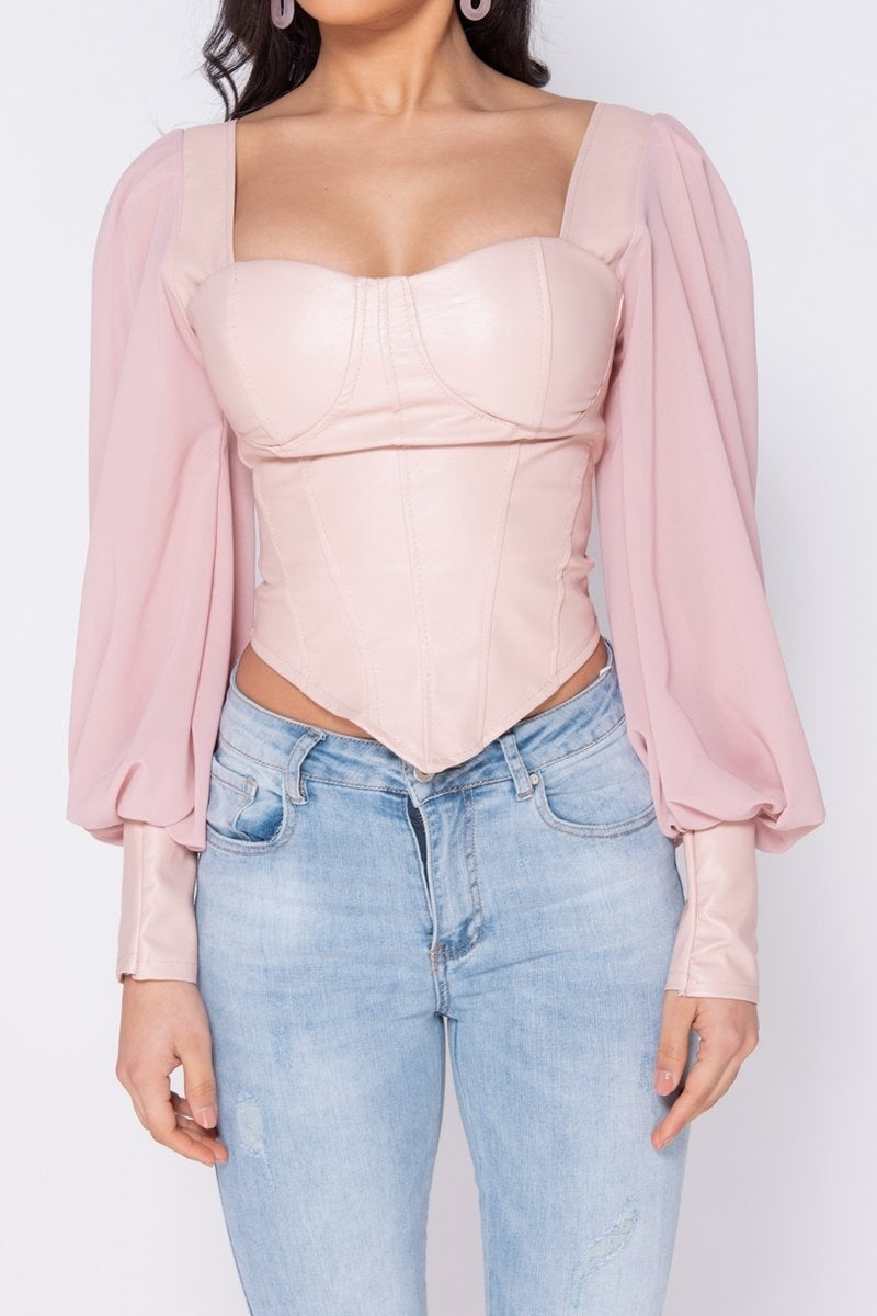 Pink shop corset top