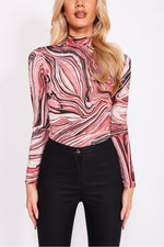 Marble Bodysuit Jennifer - Pink